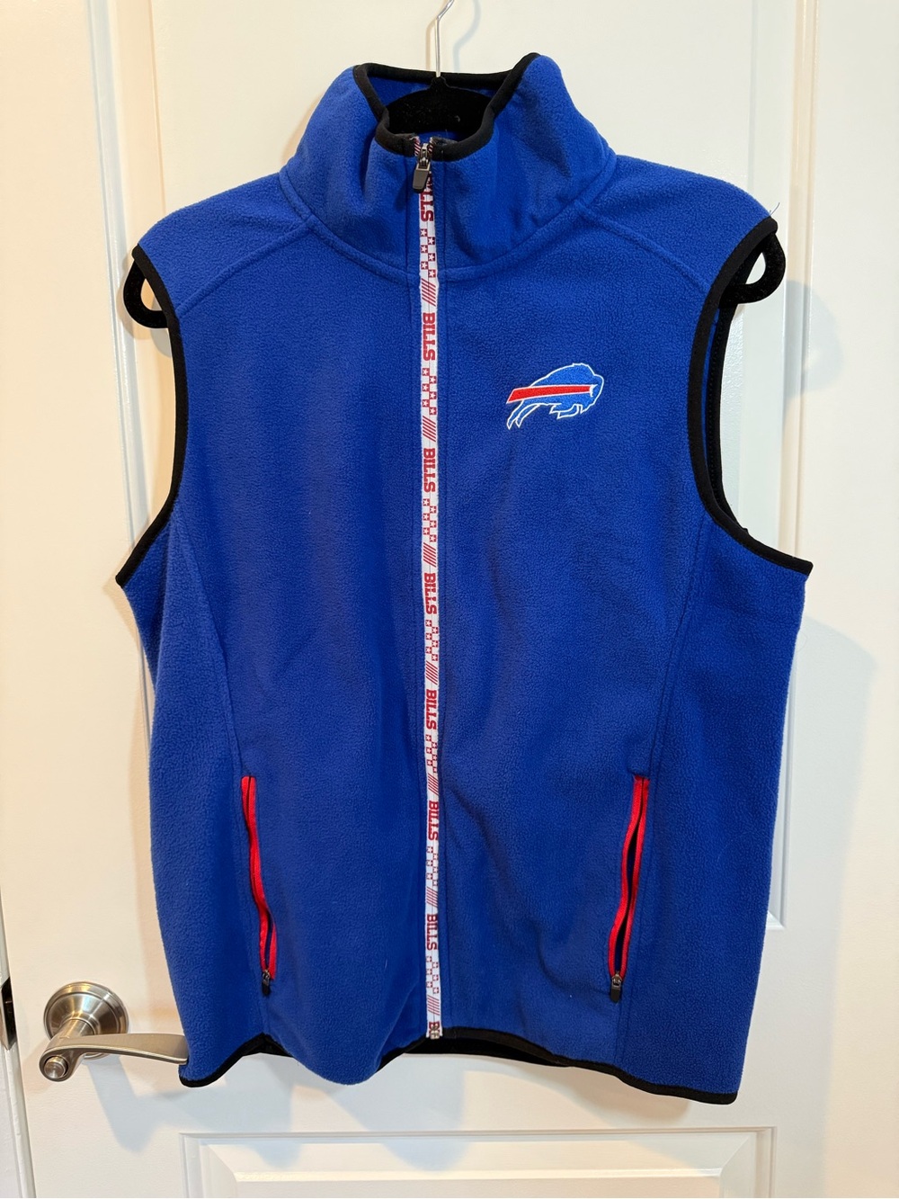 NFL Buffalo Bills Blue Fleece Vest with Red and Black Accents